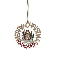 Hanger - Wooden Disc with House Scene
