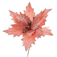 Flower - Blush Pink Poinsettia with Glitter Stem
