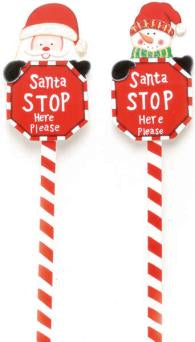 Stop Santa Sign - Snowman or Santa