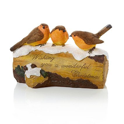 Robins on A Log