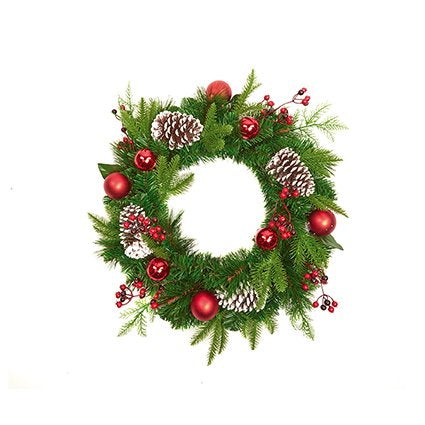 Wreath - Cone & Berry Cone 50cm