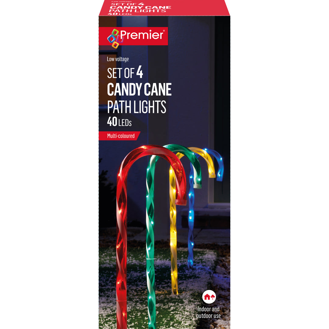 Candy Cane Path Lights - 4 Pieces - Various Colours Available