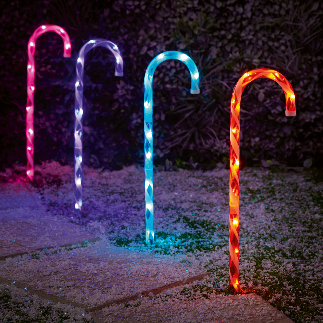 Candy Cane Path Lights - 4 Pieces - Various Colours Available
