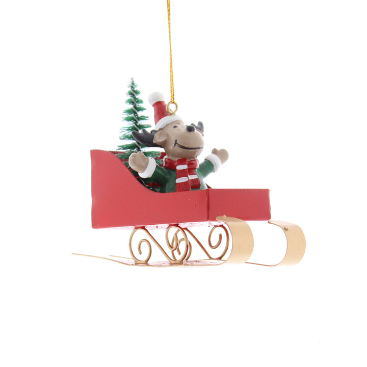 Hanger - Metal Sleigh with Santa or Reindeer