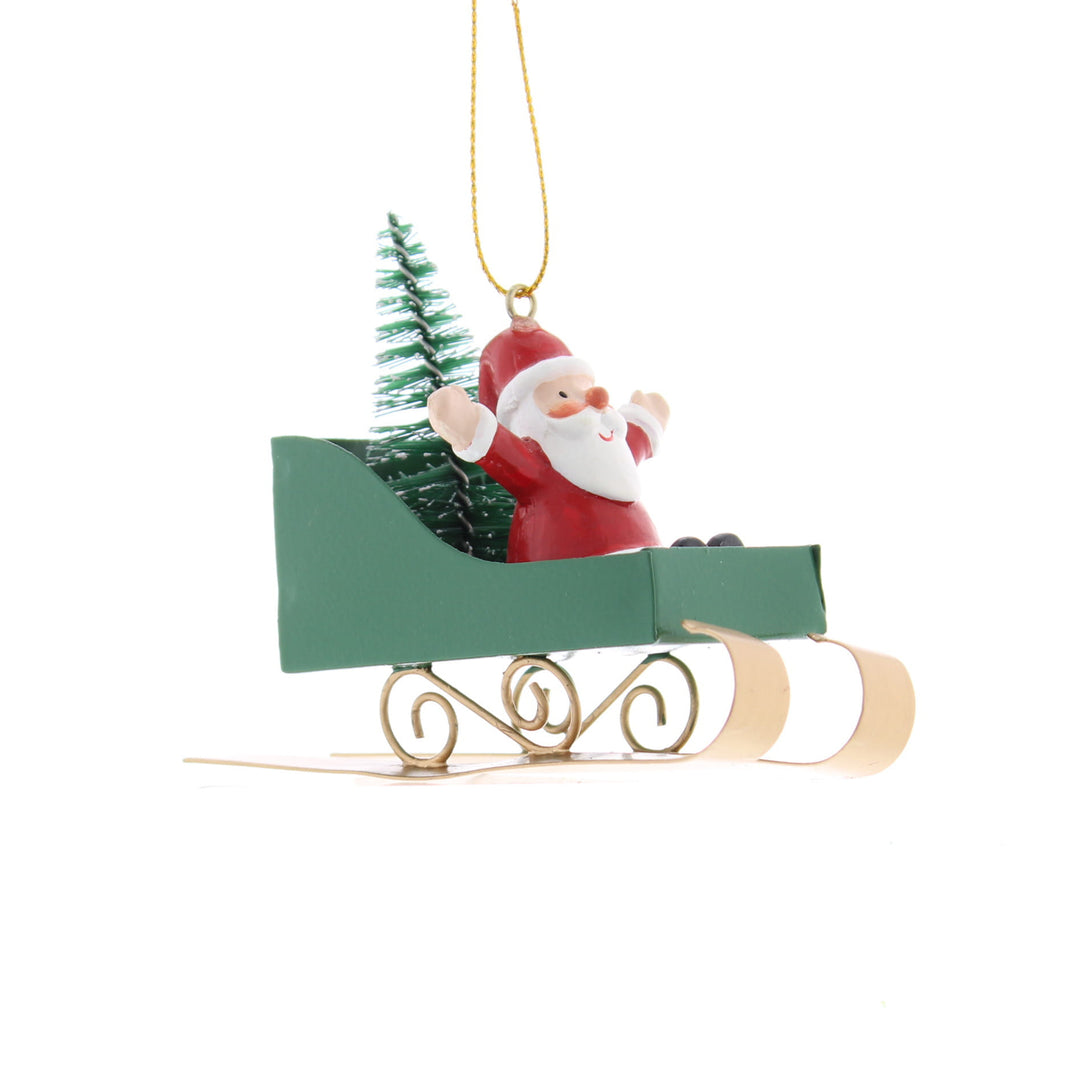 Hanger - Metal Sleigh with Santa or Reindeer