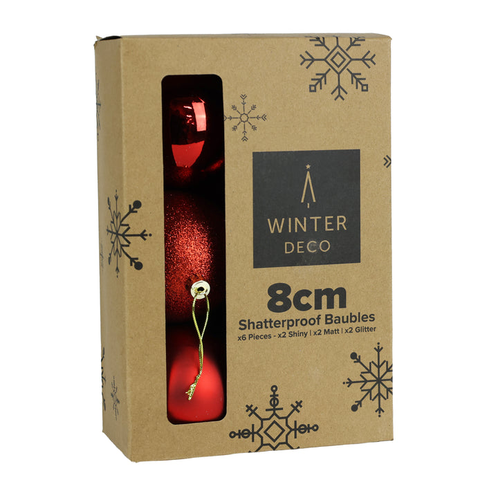 Baubles - pack of 6