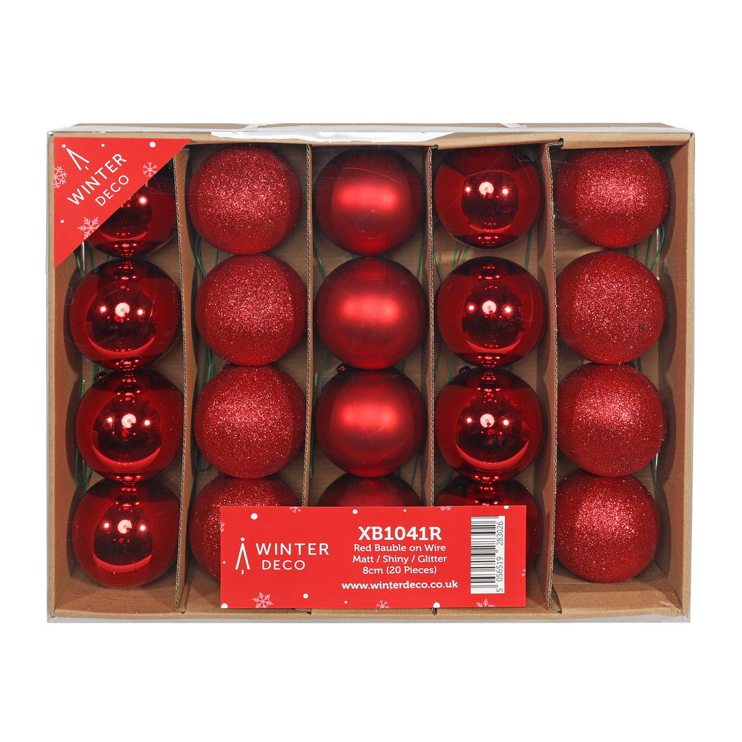 Baubles - Red Baubles on Wire