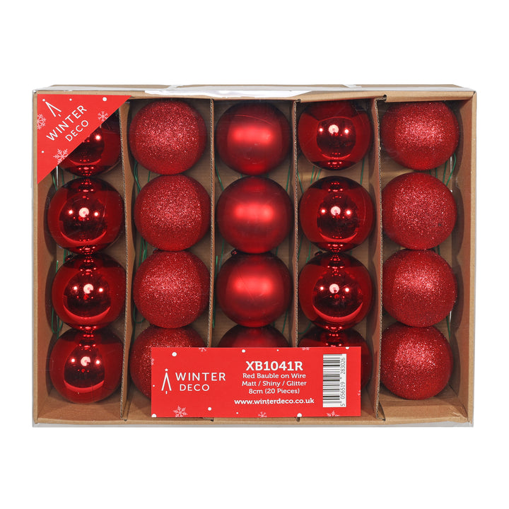 Baubles - Red Baubles on Wire