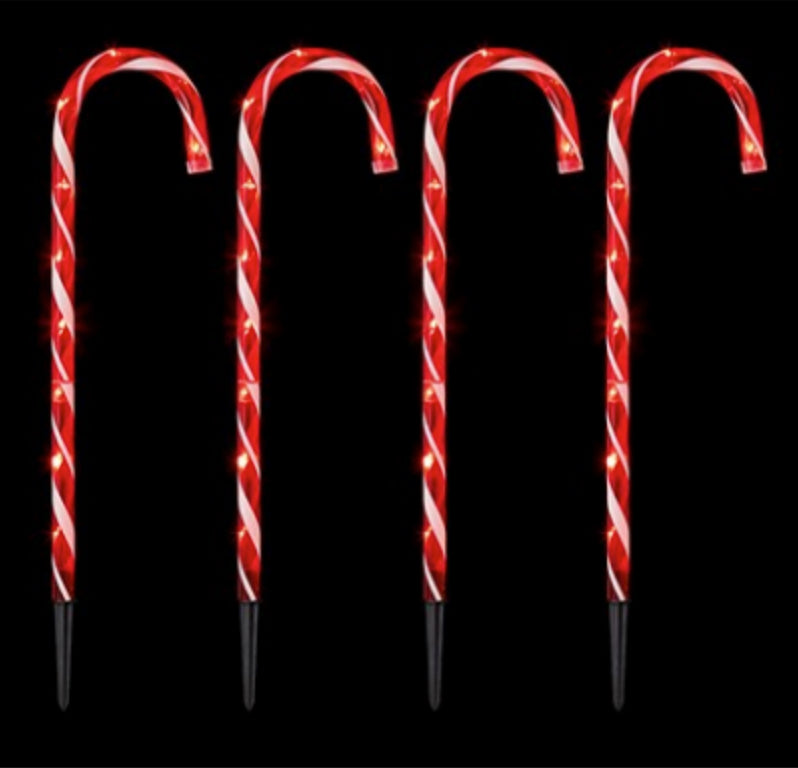 Candy Cane Path Lights - 4 Pieces - Various Colours Available