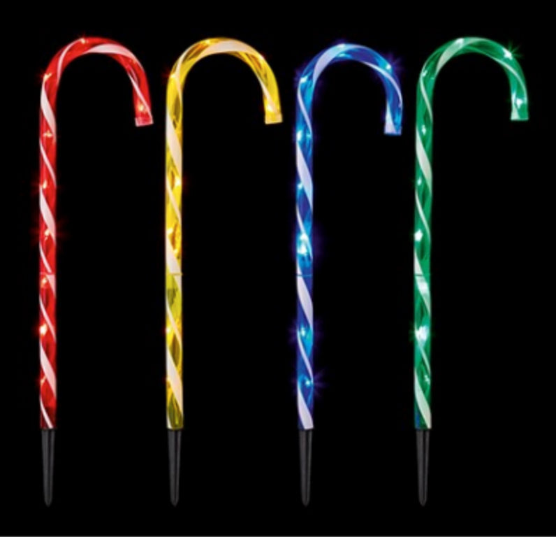 Candy Cane Path Lights - 4 Pieces - Various Colours Available