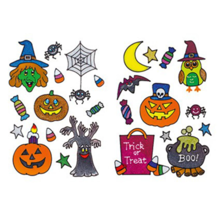 Żelowe naklejki na okna Halloween - różne obrazy Halloween