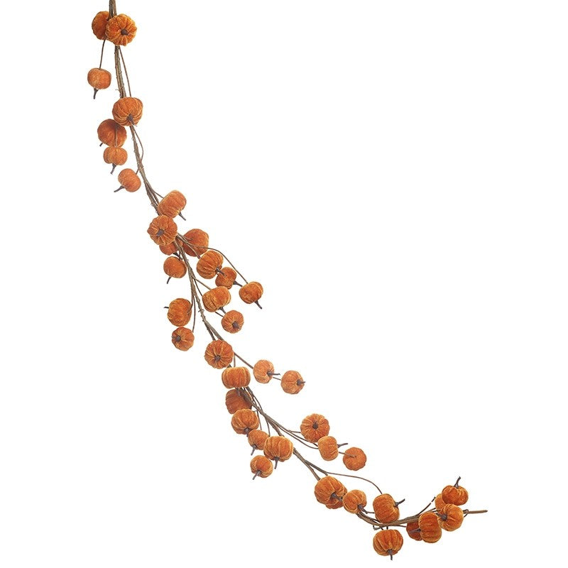 Garland - Orange Velvet Pumpkin Garland