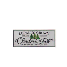 Christmas Sign - 60cm White Washed Christmas Tree Sign